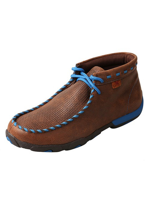 WOMENS DRIVING MOCCASINS - BOMBER BROWN/BLUE WDM0052