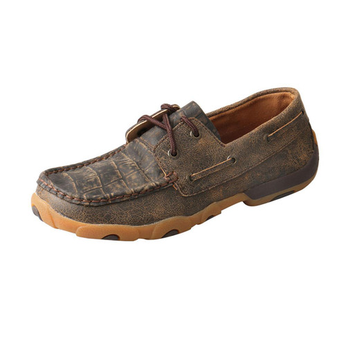 WOMENS BOAT DRIVING MOCCASINS - DISTRESSED/CAYMEN PRINT WDM0101