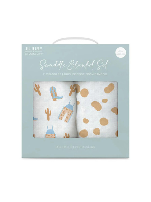 Swaddle Blanket Set Howdy Partner - Blue