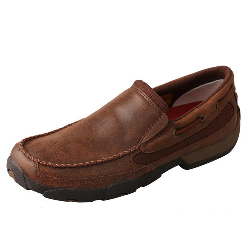 MENS SLIP ON DRIVING MOCCASINS - BROWN MDMS009