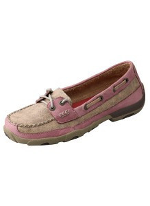 WOMENS DRIVING MOCCASINS - BOAT BOMBER DUSTY TAN/PINK WDM0008