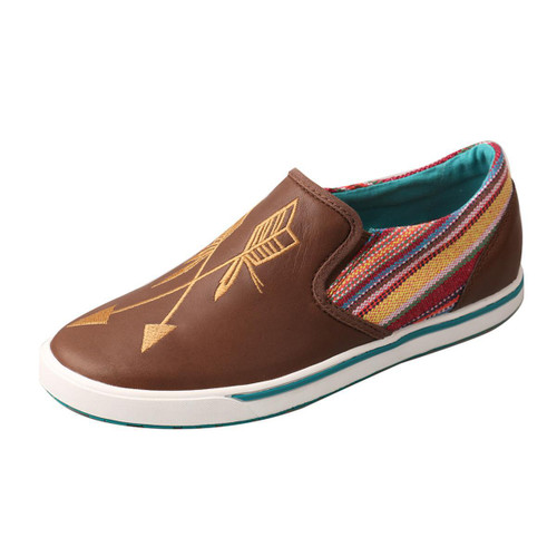 WOMENS SLIP ON SNEAKER - BROWN/MULTI PURPLE WCA0020