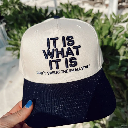 It Is What It Is - Navy Vintage Trucker Hat