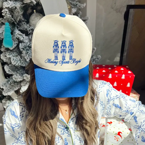 Making Spirits Bright - Blue Vintage Trucker Hat