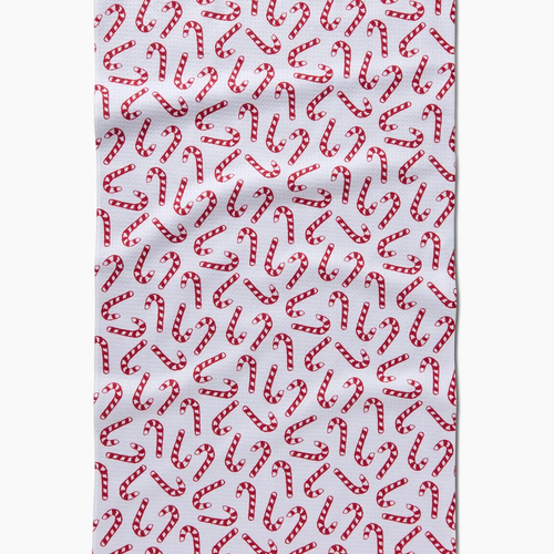Christmas Candy Canes Tea Towel