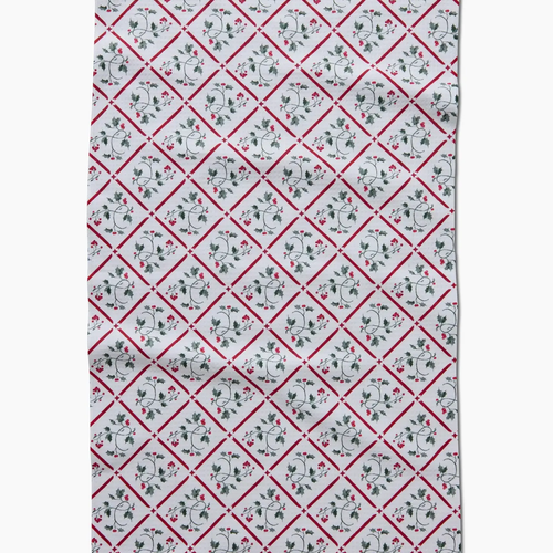 Christmas Mistletoe Trellis Tea Towel