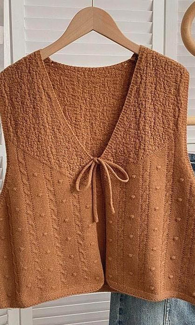 Knitted Tank Vest - Brown
