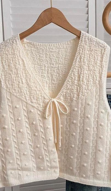 Knitted Tank Vest - Cream