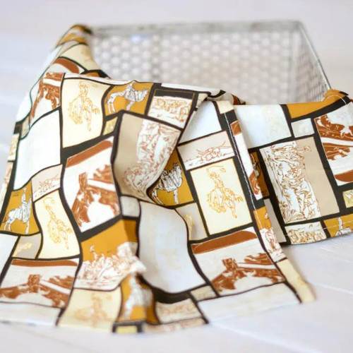 Vintage Ranching Postcard Art: Western Kitchen Tea Towel