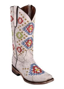 Ladies Aztec White S-Toe