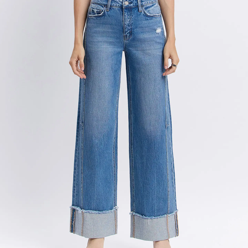 High Rise Cuffed Wide Jeans | Adore You
