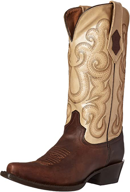 Ladies French Calf Choc/Pearl V-Toe