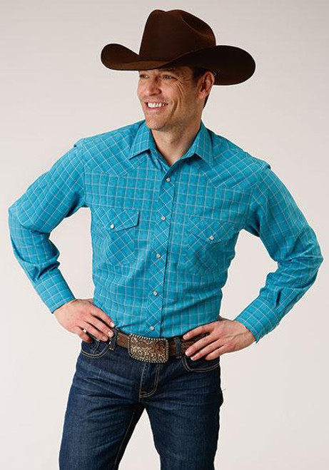 MENS L/S SHIRT SNAP WOVEN PLAID 01-001-0101-6074