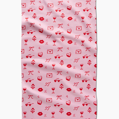 V Day Doodles Tea Towel