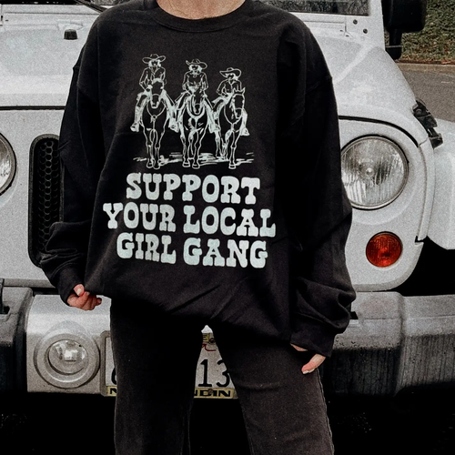 Support Your Local Girl Gang Crewneck - Black