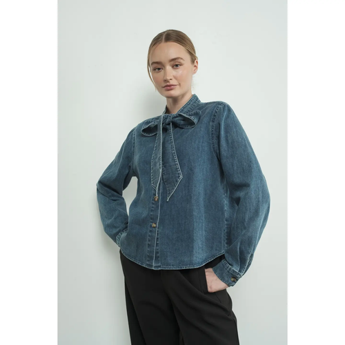Denim Bow Tie Shirt