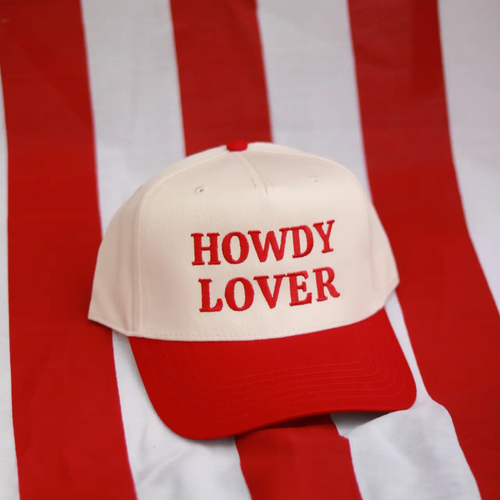 Howdy Lover Hat - Red/Cream