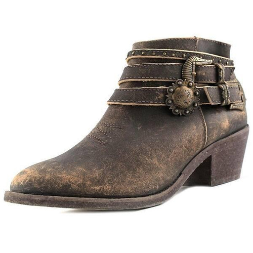 LD  DISTRESSED BROWN MULTI-STRAPS ANKLE BOOT P5107