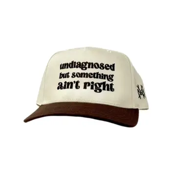 Undiagnosed But Something Ain't Right Trucker Hat - Brown/Natural Otto