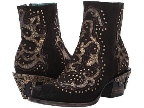 LD BLACK / METALIC OVERLAY ANKLE BOOT Z0062