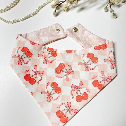 Coquette Cherry Bow Dog Bandana