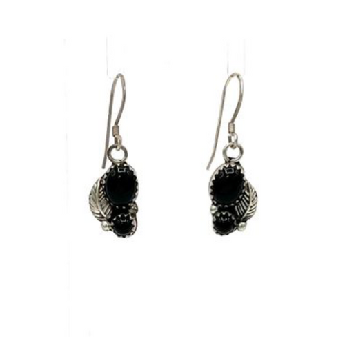 Navajo Handmade Black Onyx Earrings - Sharon McCarthy