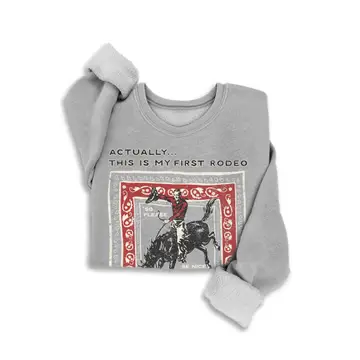 This Is My First Rodeo Mineral Sweatshirts - MINERAL HEATHER GREY