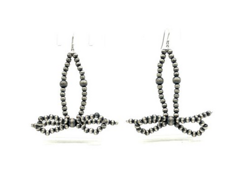 Sterling Silver Bow Tie Earrings