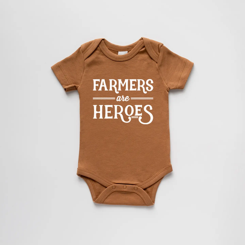 Farmers Are Heroes Baby Bodysuit