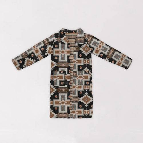 Rhodes Black Quilted Duster