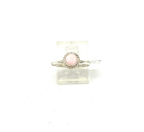Navajo Handmade Pink Conch Ring - Esther White