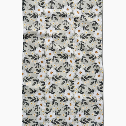 Painted Spring Flowers Tea Towel