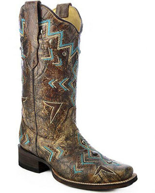 LD BRONZE / TURQUOISE SQ. TOE E1024
