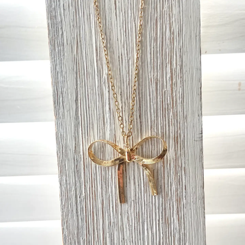 Bow Necklace Slip Knot Trendy Jewelry GOLD