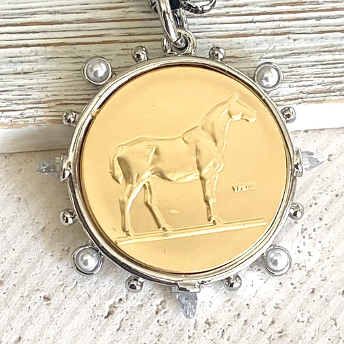 Horse Coin Necklace Equestrian Derby Jewelry