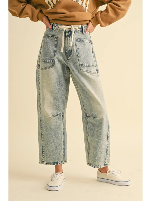 Washed Denim Pants