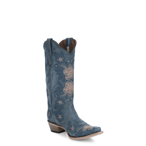 LD BLUE FLORAL EMBROIDERY L6210