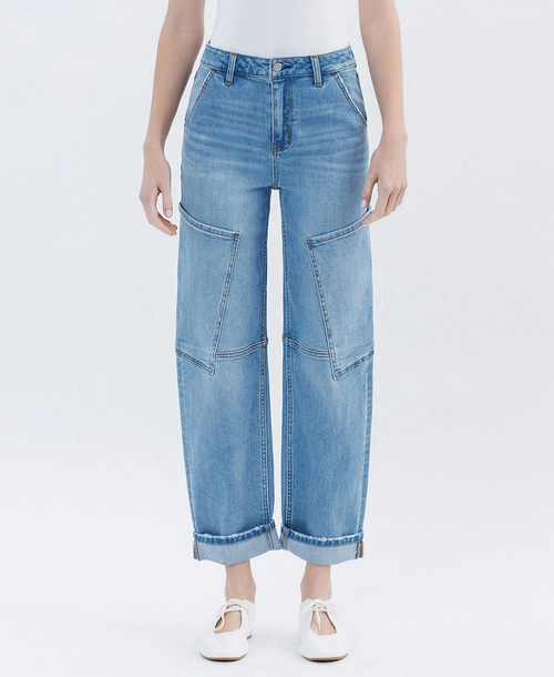 Super High Rise Utility Barrel Leg Jeans | AUGUSTINE