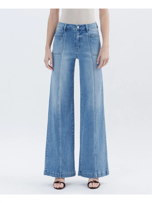 High Rise Full Length Extreme Wide Leg Jeans | HOLLY