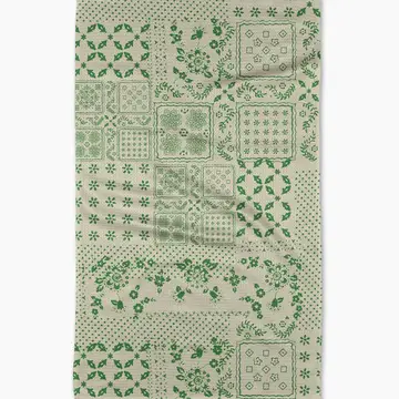 Blossoming Bandanna Green Tea Towel
