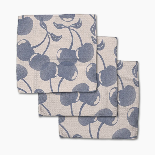 Blue Cherry Dreams Dishcloth Set
