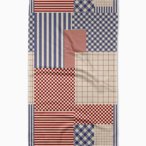 Patched Up Parade Tea Towel
