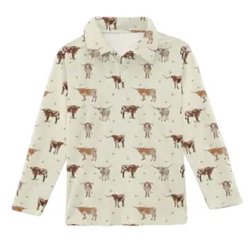 Longhorns Long Sleeve Polo Shirt