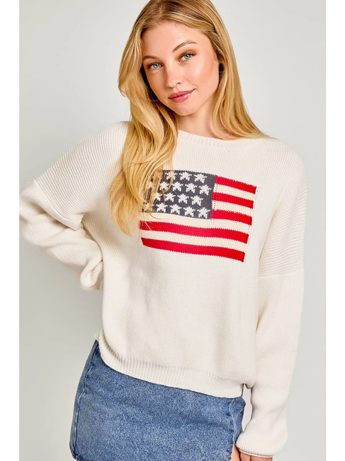 Round Neck Over Sized Sweater Top - IVORY