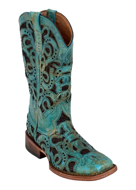 Ladies Horseshoe Turquoise S-Toe