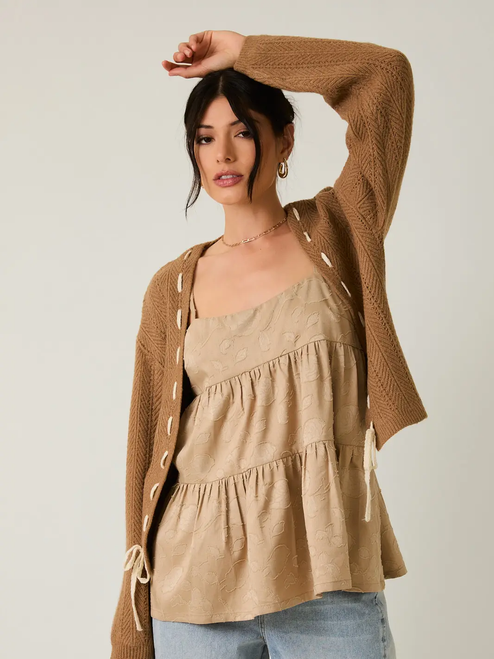 Tie Detail Sweater Cover Up