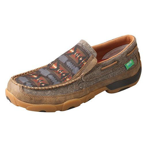 MEN'S SLIP ON DRIVING MOCCASINS D TOE - DUST/GREY MULTI MDMS016