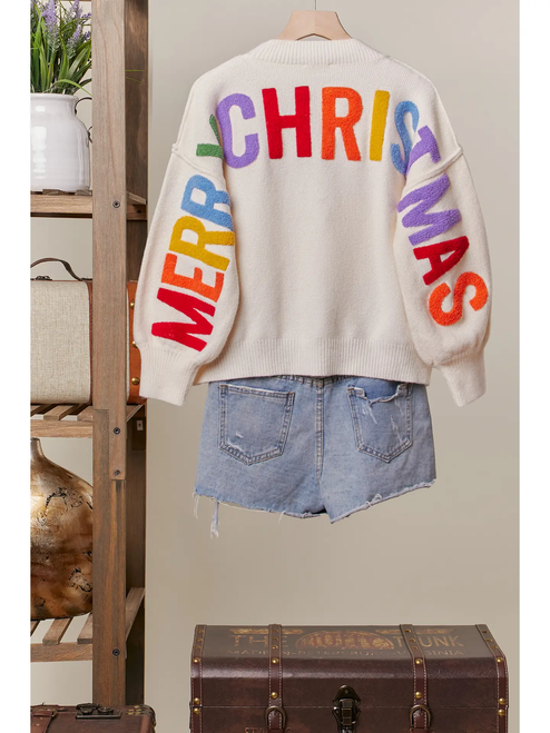 Oversize Christmas Sweater with Lettering