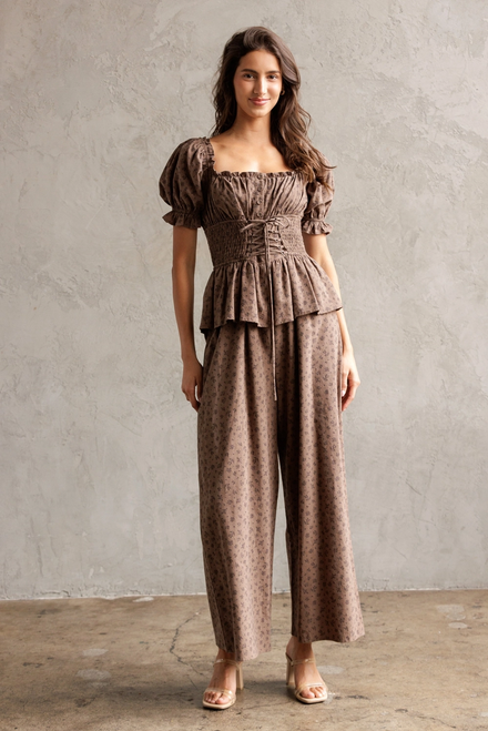 SMOCKED Waist Floral Jumpsuit