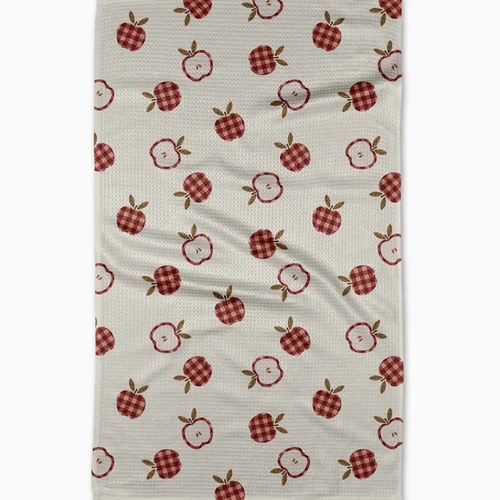 Gingham Apples Tea Towel